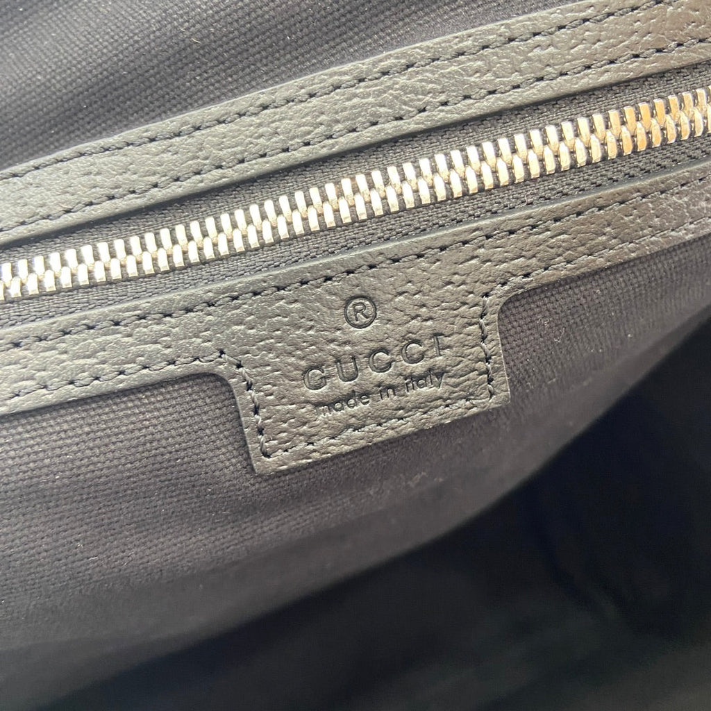 GUCCI MEDIUM 40  BACKPACK WITH TAG BLACK CALFSKIN AND CANVAS