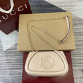 GUCCI BLONDIE MINI SHOULDER BAG 21 IN BEIGE CALFSKIN GOLD HARDWARE