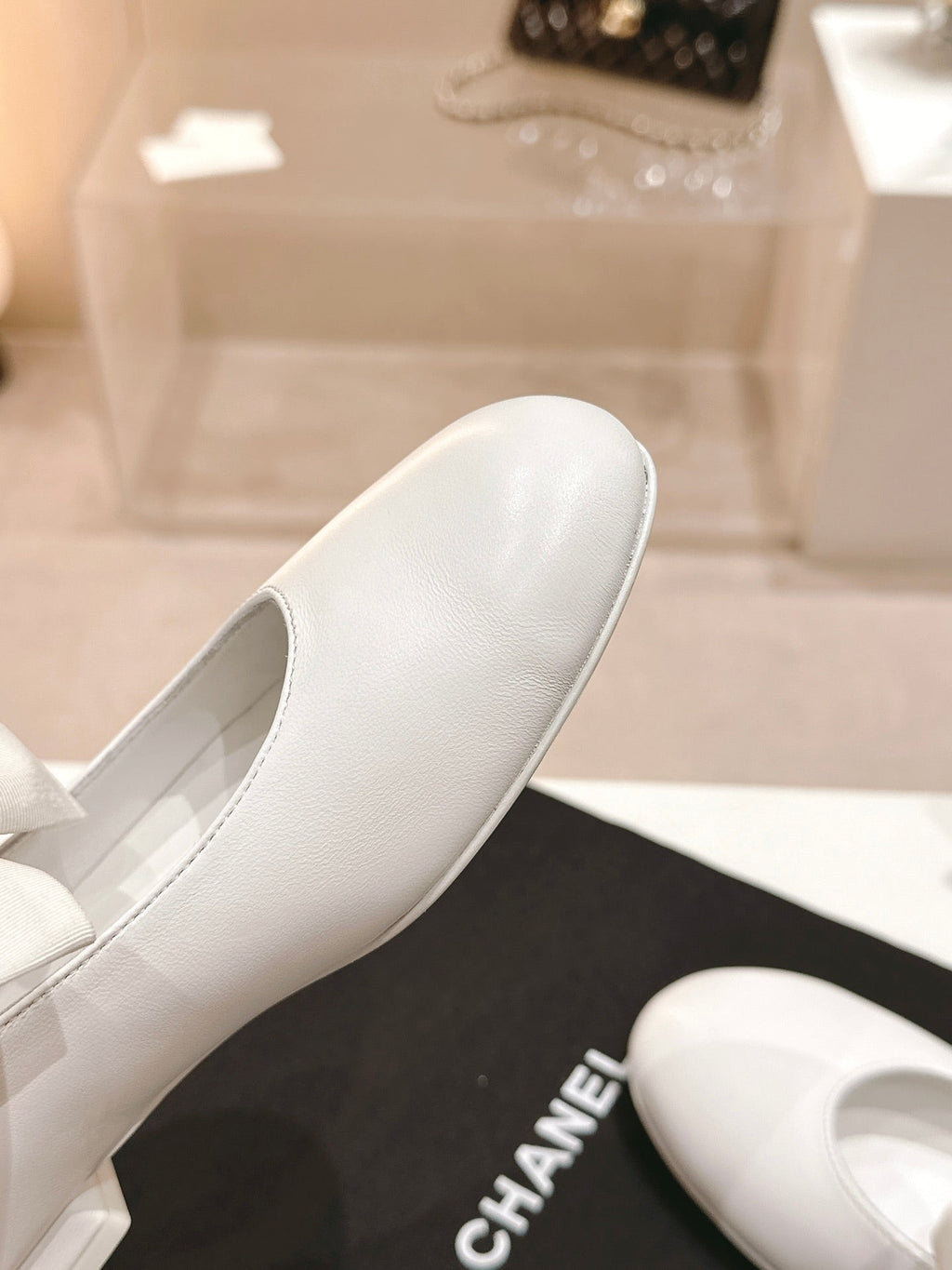 CHANEL MARY JANE SHOES WHITE CALFSKIN