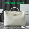 BOTTEGA VENETA 25S LARGE ANDIAMO 42 IN IVORY CALFSKIN GOLD HARDWARE