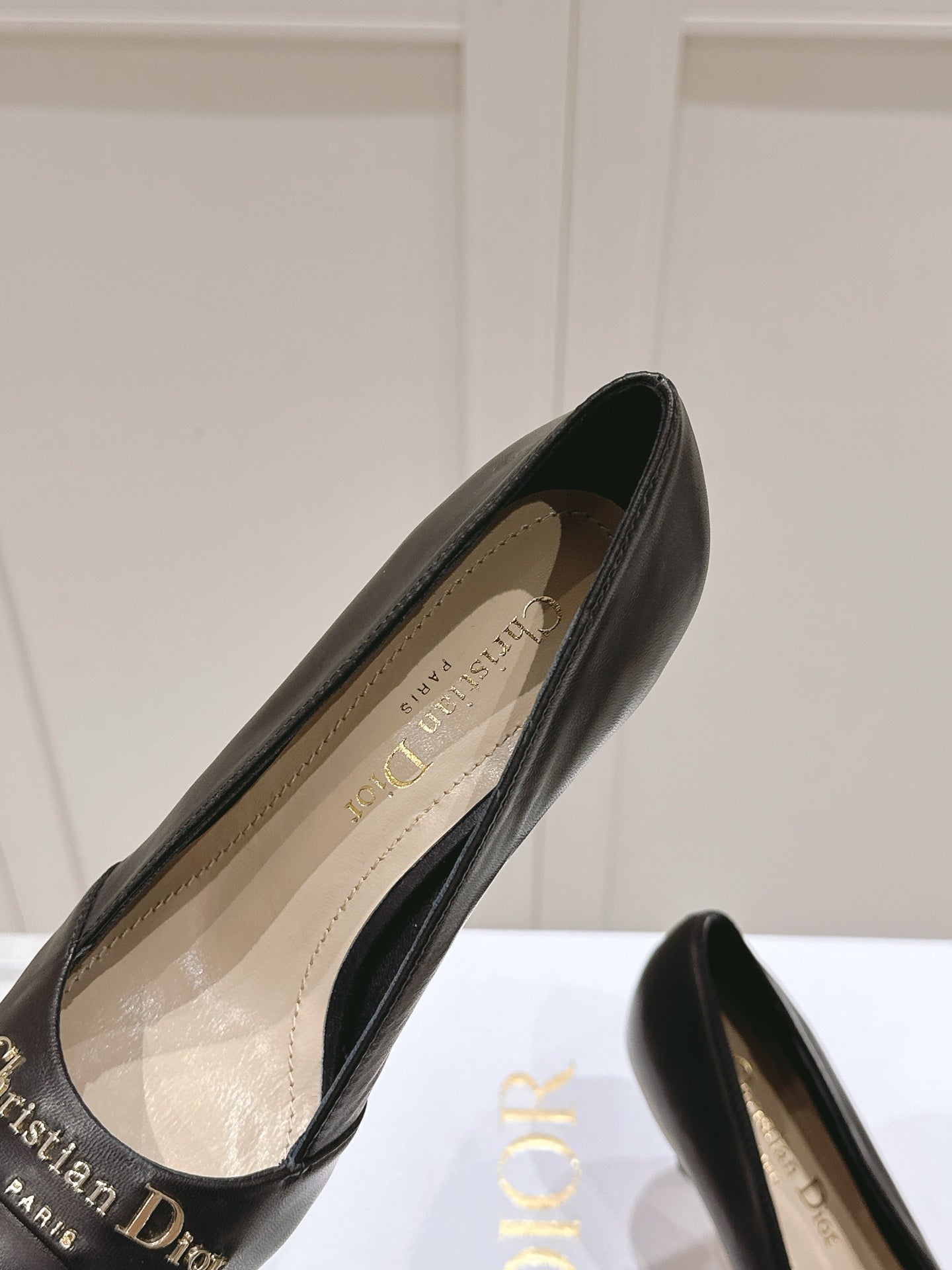 DIOR MY DD 25S POINTED TOE PUMP 50MM IN BLACK CALFSKIN