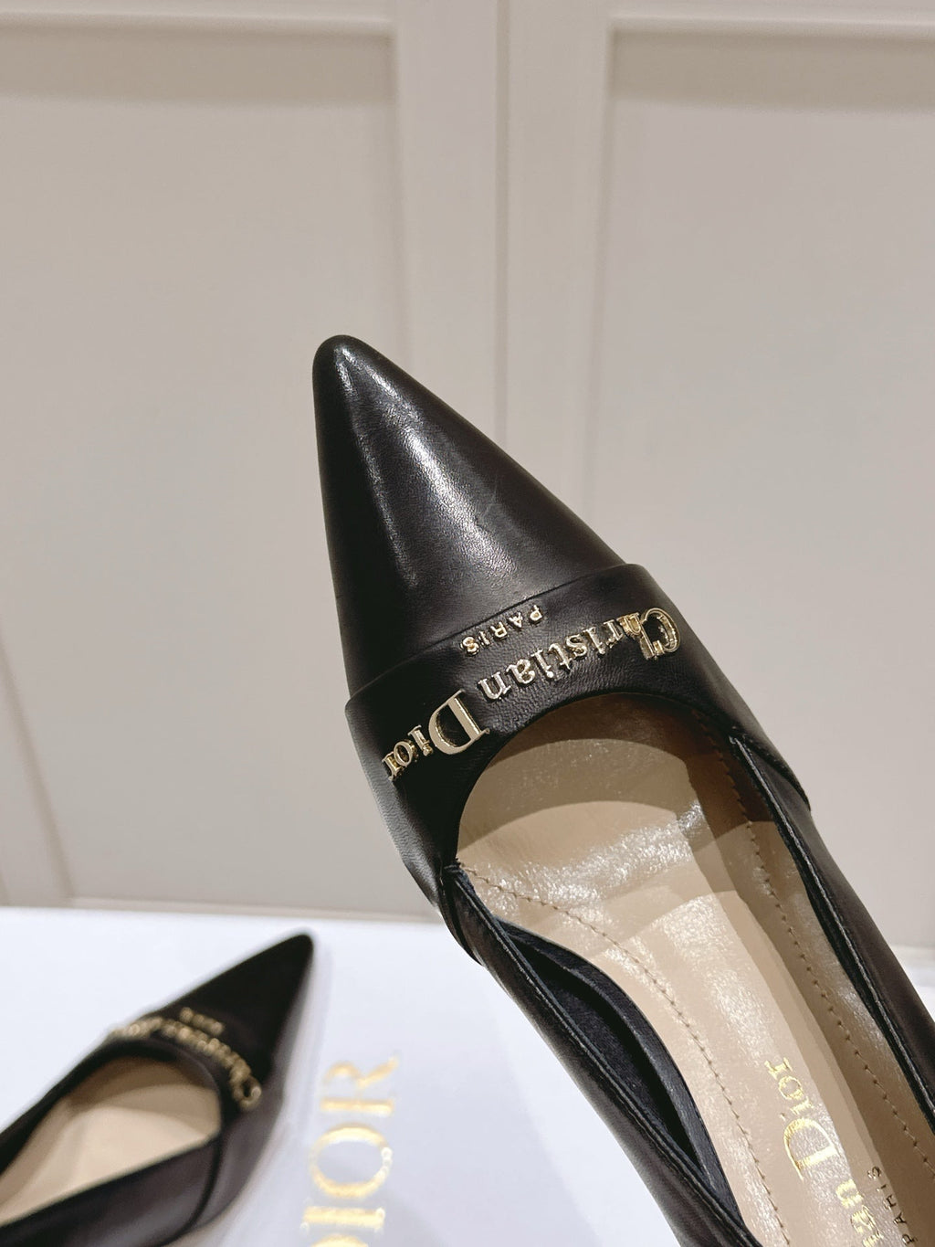 DIOR MY DD 25S POINTED TOE PUMP 50MM IN BLACK CALFSKIN