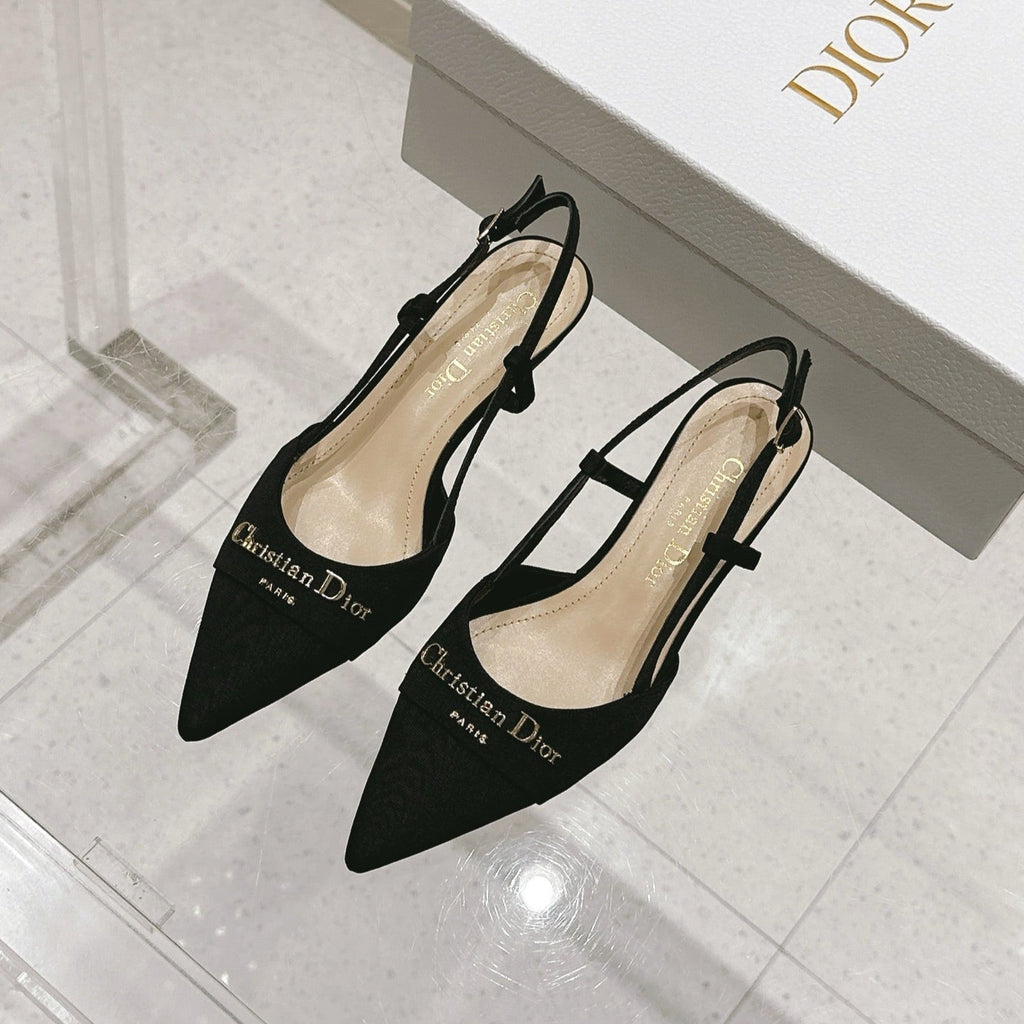 DIOR MY DD 25S SLINGBACK PUMP 50MM IN BLACK FABRIC