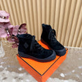 HERMES 25S KOOLER ANKLE BOOTS IN BLACK SUEDE