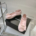 CHANEL BOW MARY JANE SHOES IN PASTEL PINK VELVET