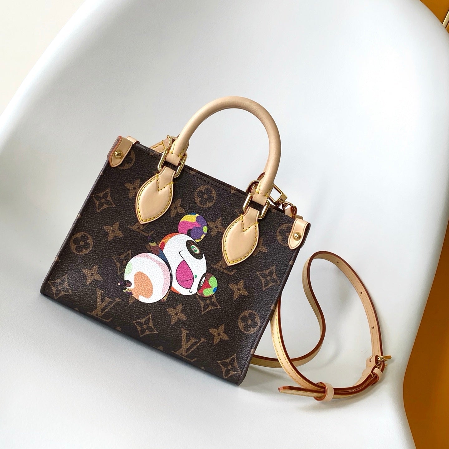 LOUIS VUITTON PANDA ONTHEGO BAG 18 IN BROWN MONOGRAM COATED CANVAS