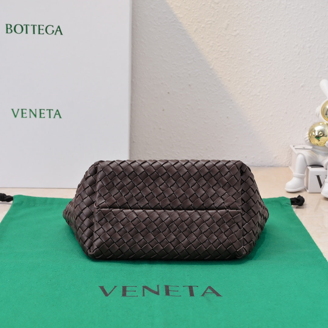 BOTTEGA VENETA Mini Cabat 20cm Chocolate Lambskin Ghw
