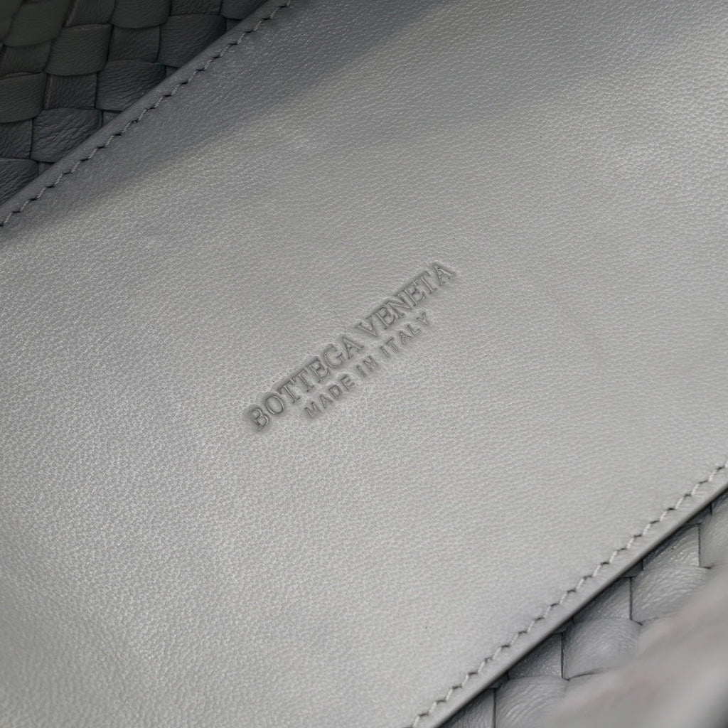 BOTTEGA VENETA Mini Cabat 20cm Grey Lambskin Ghw
