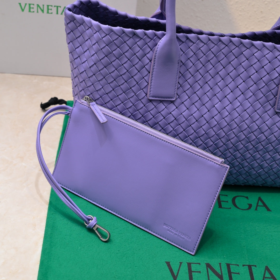 BOTTEGA VENETA Large Cabat 45cm Purple Lambskin Ghw