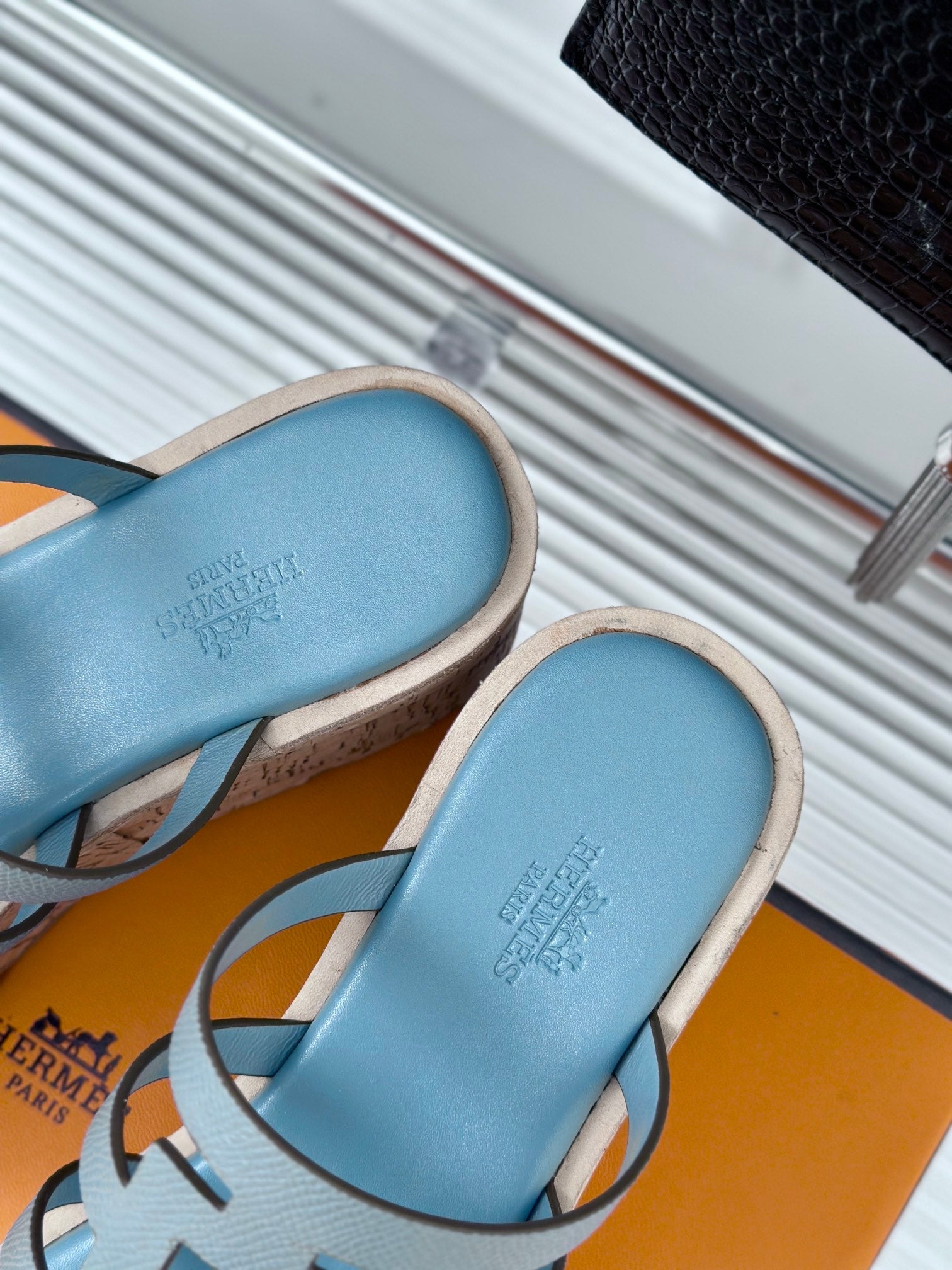HERMES ISABELLA SANDAL SKY CALFSKIN