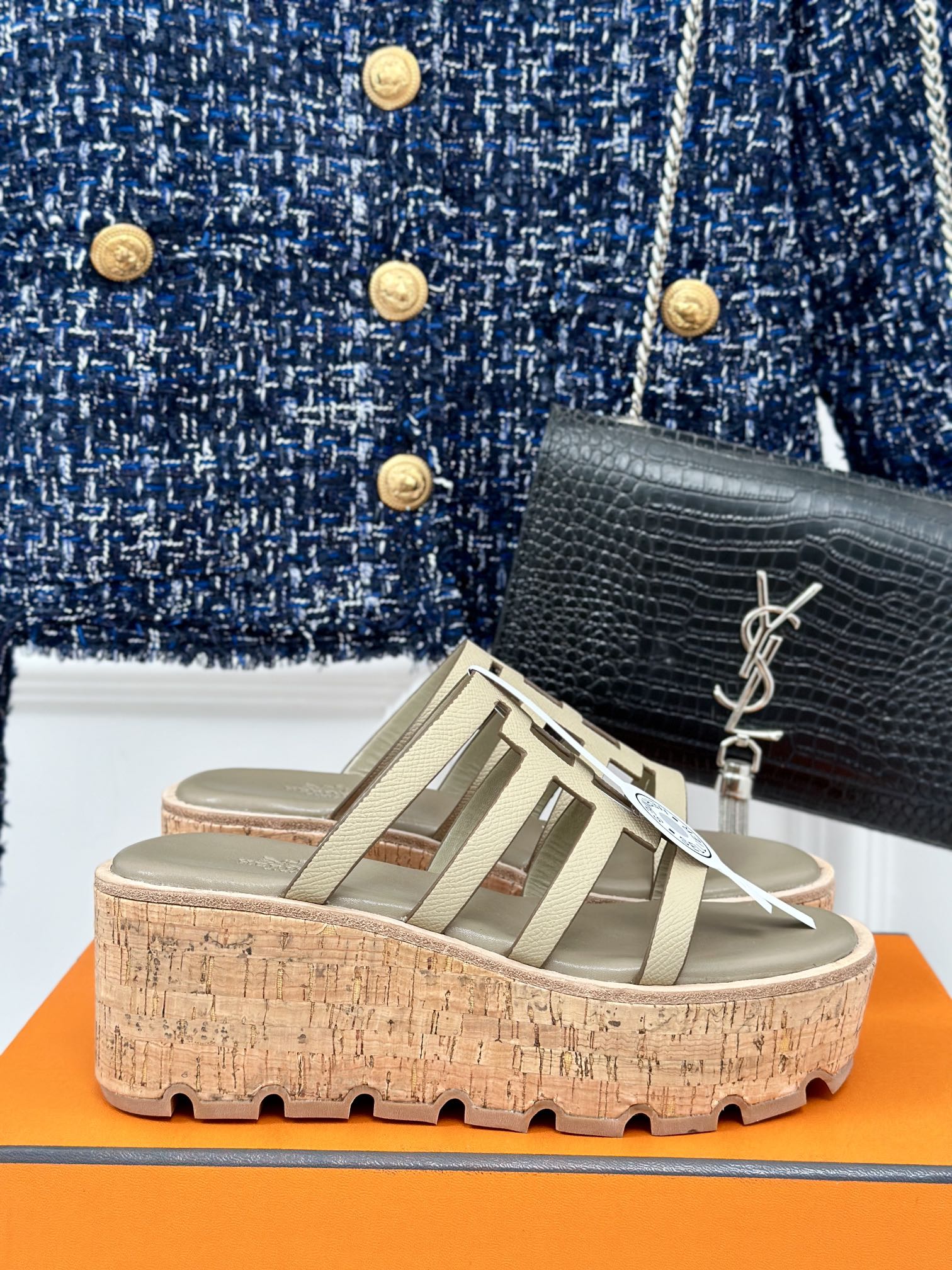 HERMES ISABELLA SANDAL TORTILLA CALFSKIN