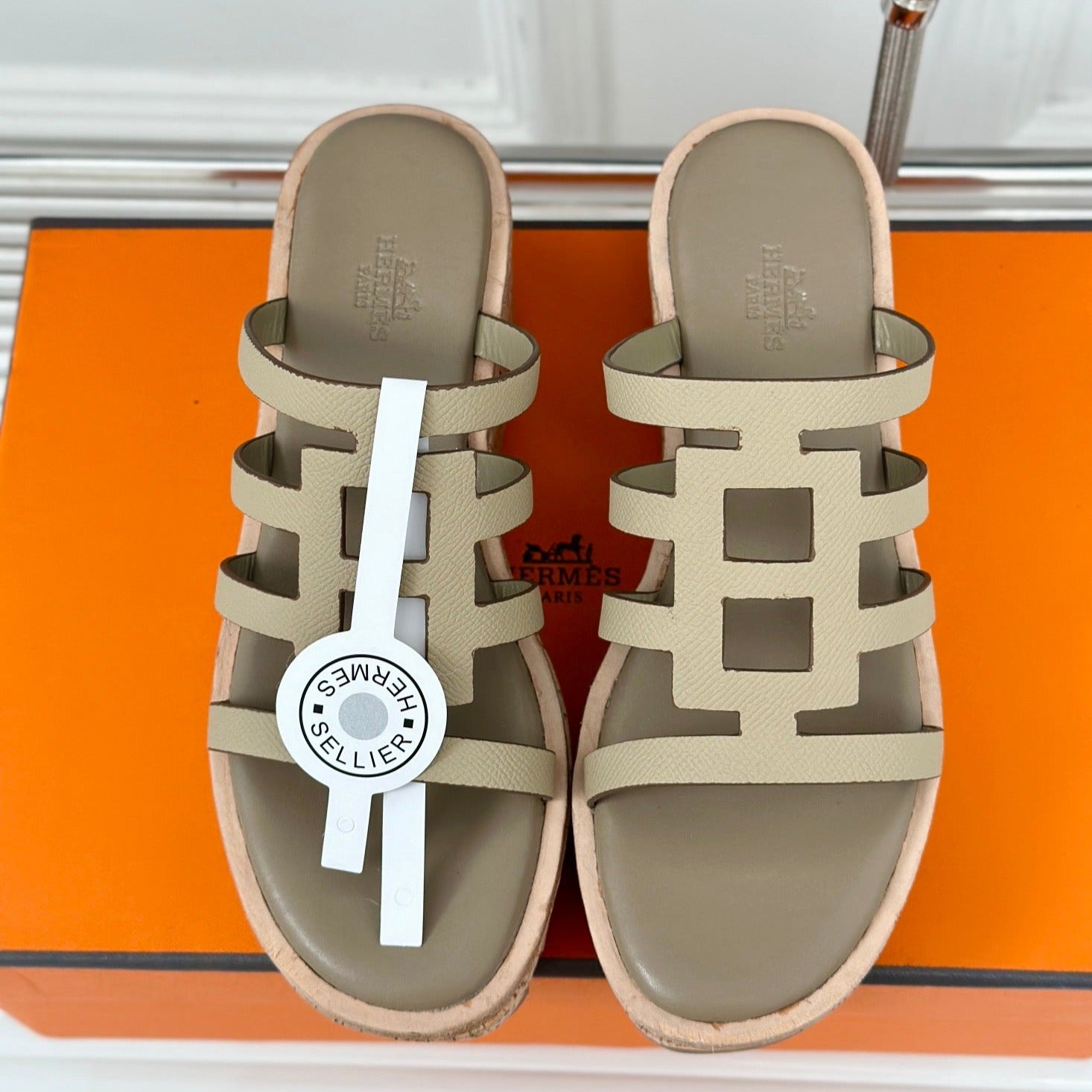 HERMES ISABELLA SANDAL TORTILLA CALFSKIN