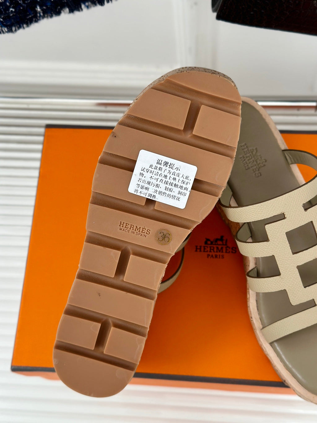 HERMES ISABELLA SANDAL TORTILLA CALFSKIN