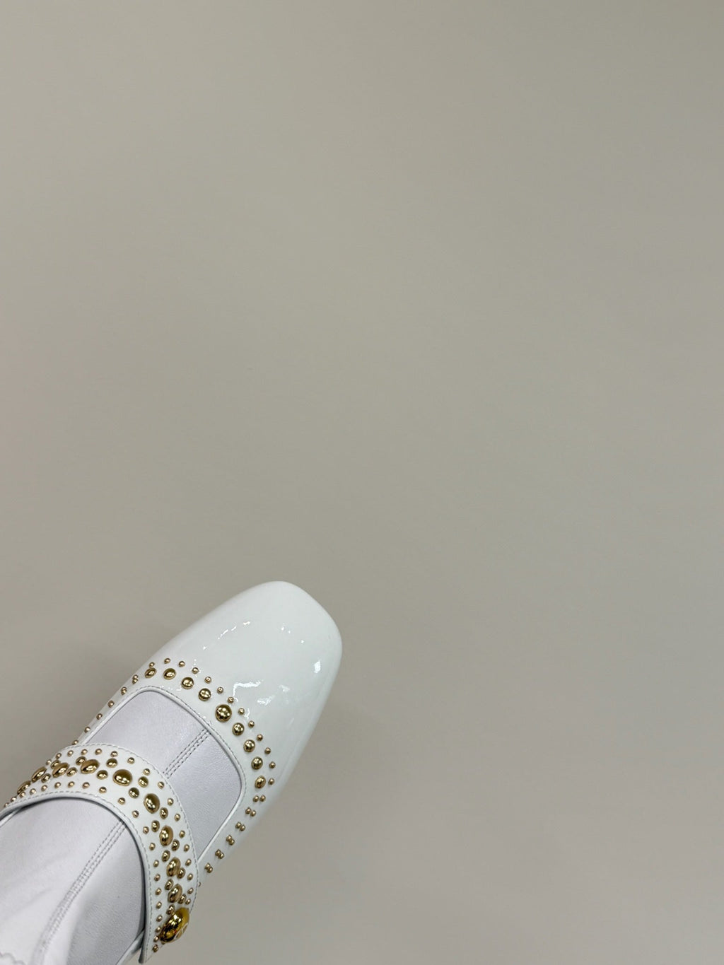 DIOR BELLE-D HEELED ANKLE BOOT WHITE PATENT CALFSKIN