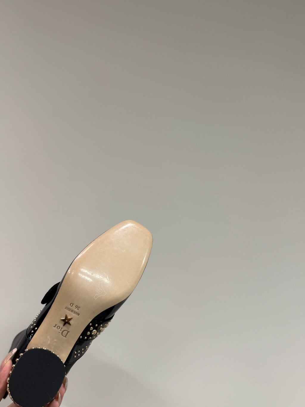 DIOR BELLE-D HEELED BOOT BLACK PATENT CALFSKIN