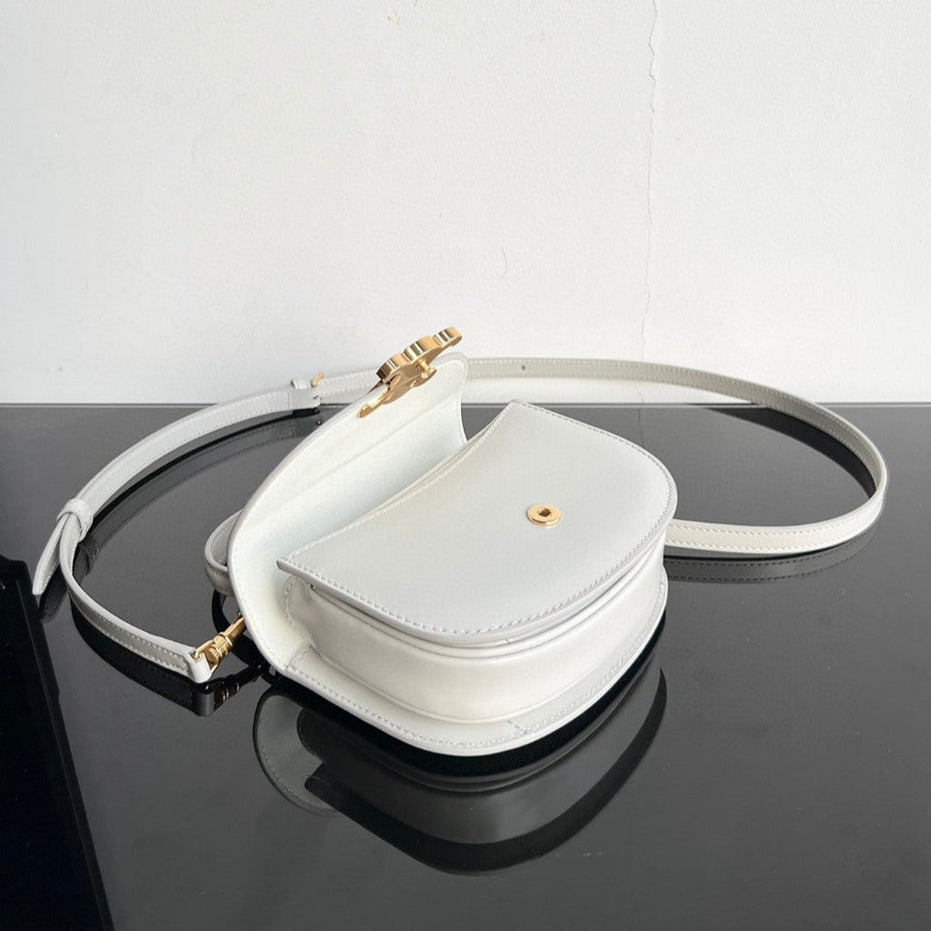 CELINE TRIOMPHE 15  White Calfskin Handbag