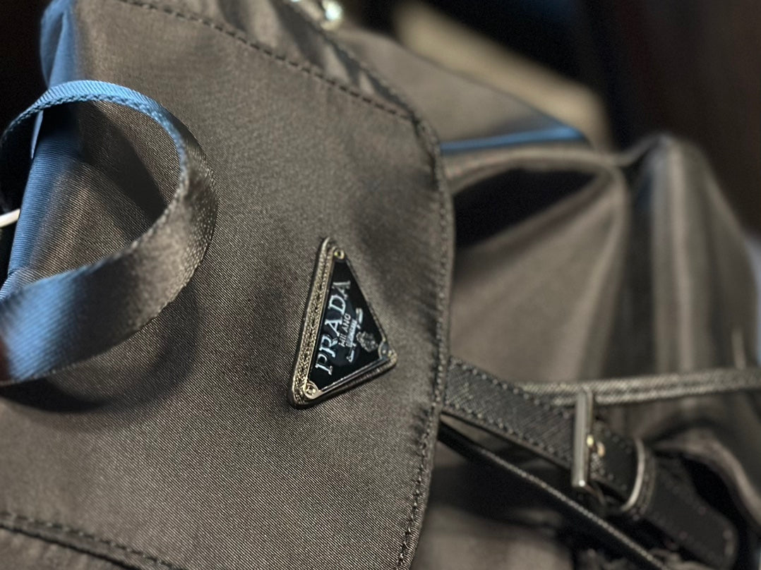 PRADA DUMA 32 BACKPACK IN BLACK RE-NYLON