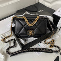 CHANEL 19 WOC 19CM BLACK LAMBSKIN GOLD HARDWARE
