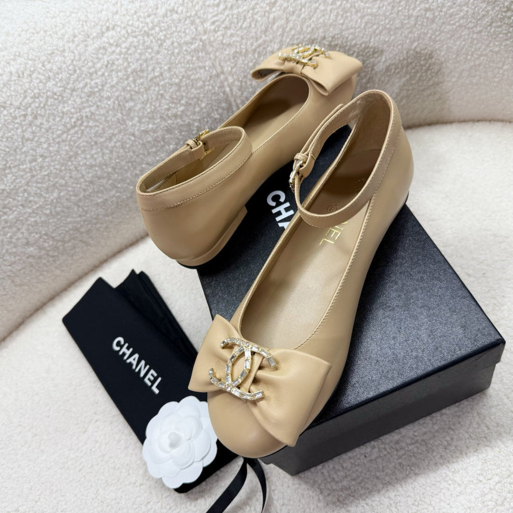 CHANEL MARY JANE SHOES IN TORTILLA BROWN LAMBSKIN