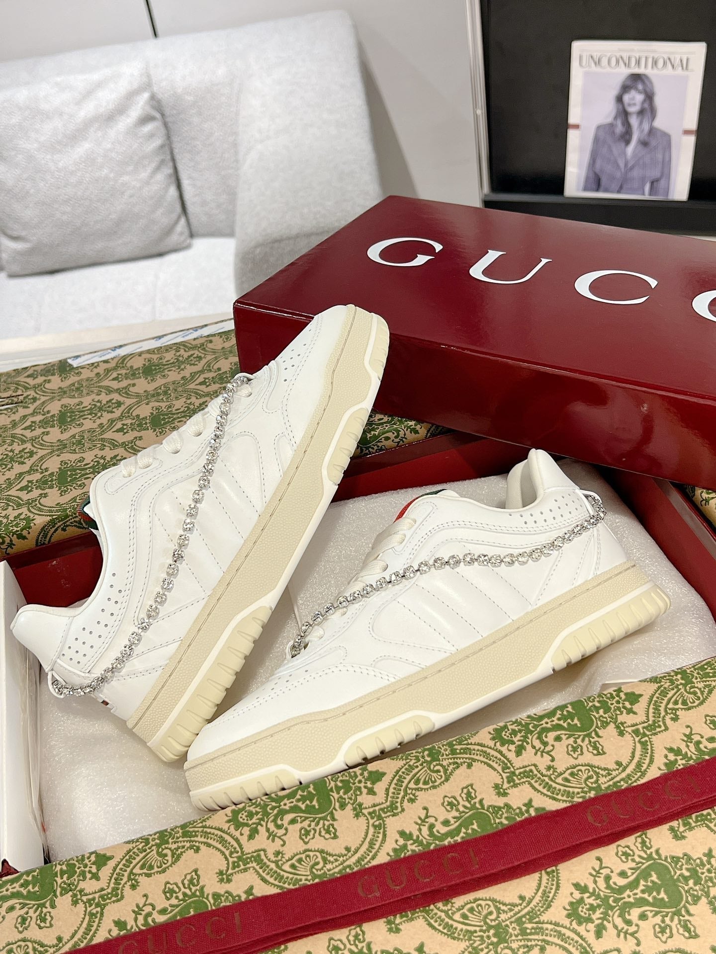 GUCCI RE-WEB SNEAKER FOR COUPLE WHITE