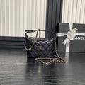 CHANEL HOBO BAG 21 IN BLACK GRAINED CALFSKIN GOLD HARDWARE