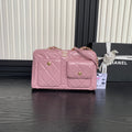 CHANEL BOWLING BAG 29 IN BABY PINK CALFSKIN GOLD HARDWARE