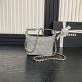 CHANEL HOBO BAG 21 IN RHINO GRAY GRAINED CALFSKIN GOLD HARDWARE