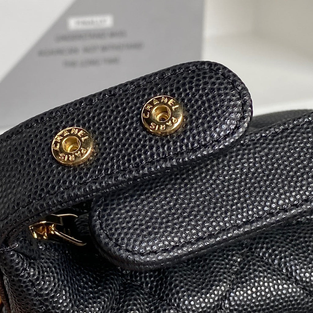 CHANEL 25S HOBO BAG 22 IN BLACK CAVIAR LEATHER