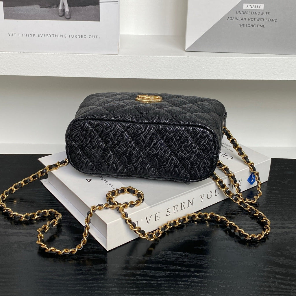 CHANEL 25S HOBO BAG 22 IN BLACK CAVIAR LEATHER