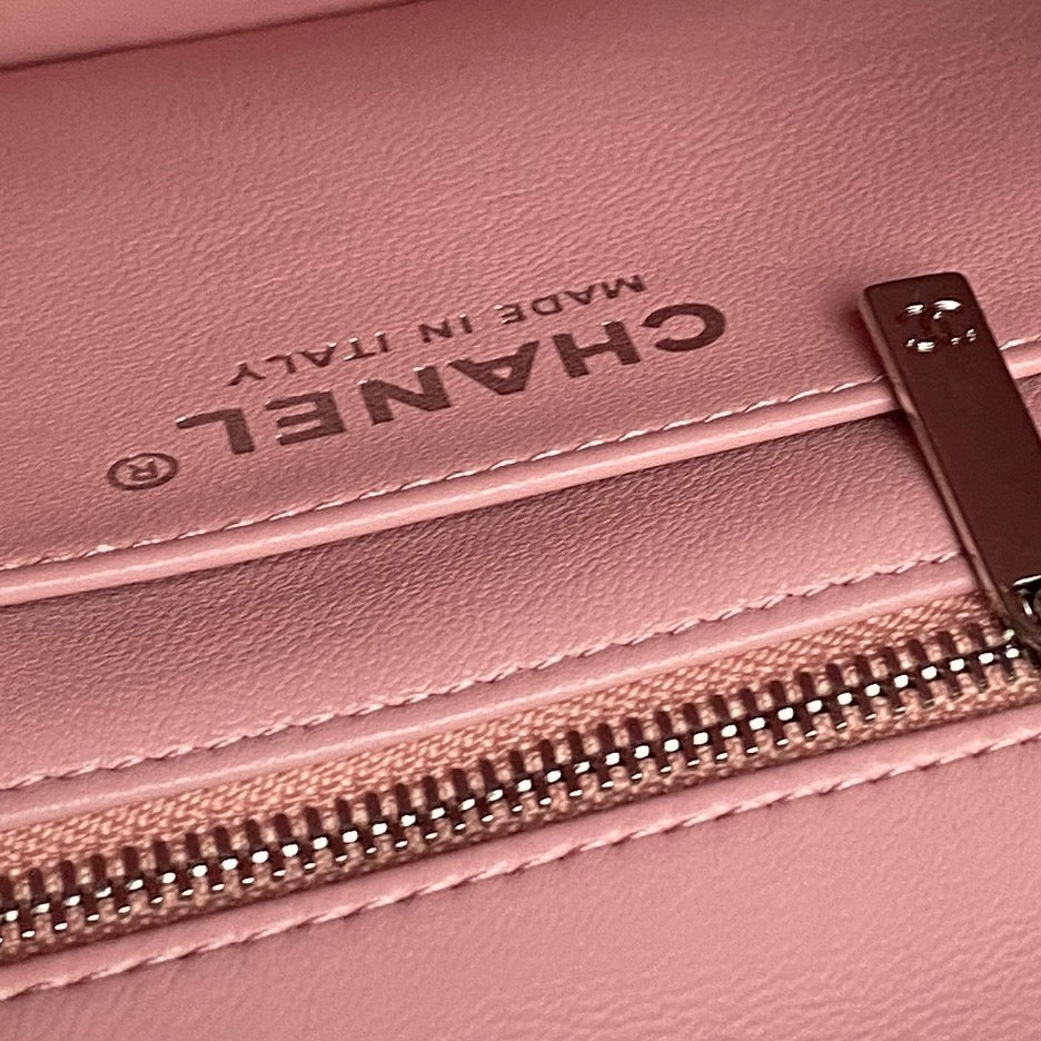 CHANEL 25S MINI FLAP BAG 18 IN PINK CALFSKIN