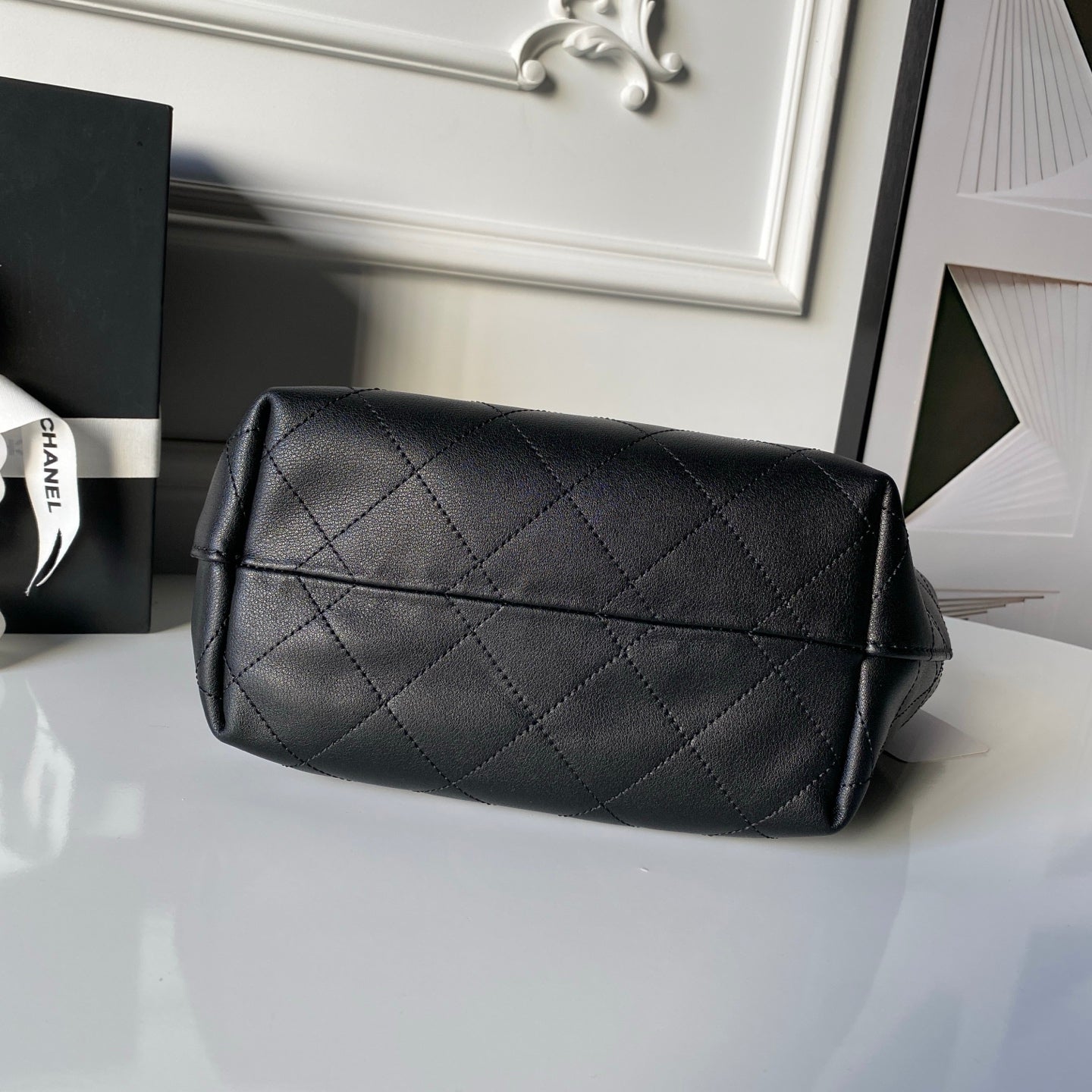 CHANEL 25S HOBO BAG 32 IN BLACK LAMBSKIN