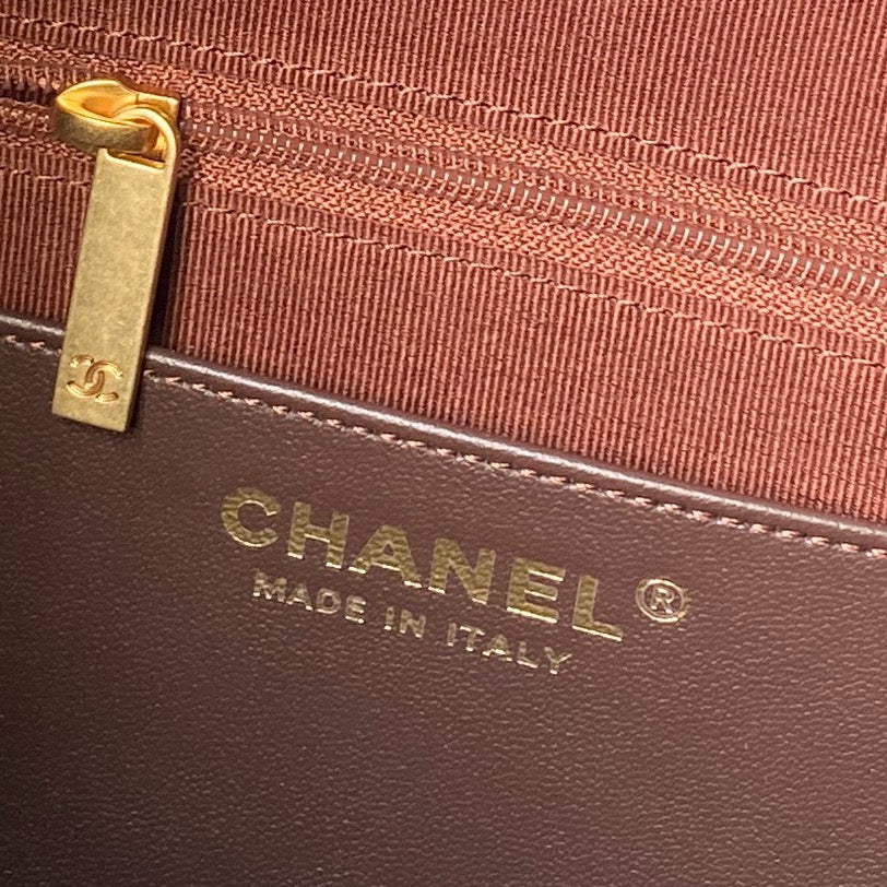 CHANEL 25S HOBO BAG 31 IN DARK BROWN SUEDE WITH GOLD HARDWARE