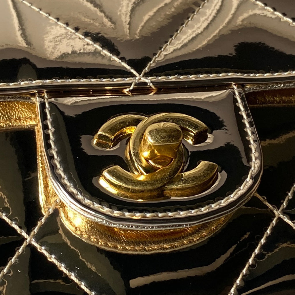 CHANEL 25S FLAP BAG 29 IN METALLIC GOLD CALFSKIN