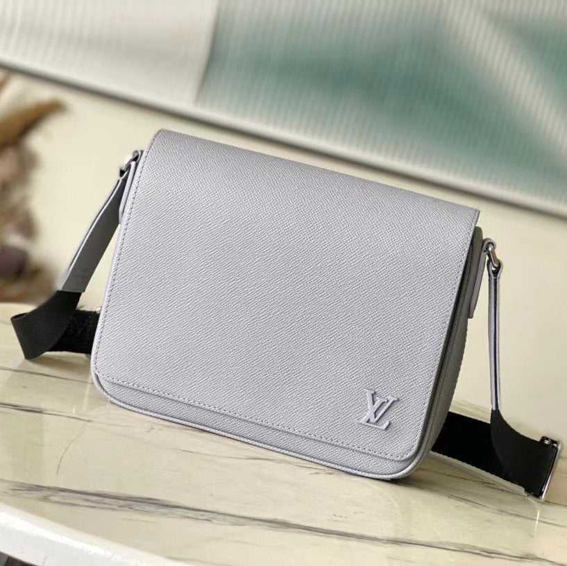 LOUIS VUITTON DISTRICT PM 26 IN DOVE GRAY CALFSKIN