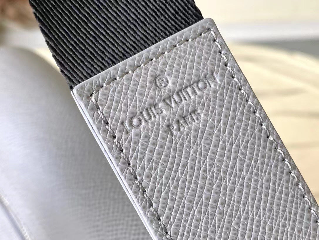 LOUIS VUITTON DISTRICT PM 26 IN DOVE GRAY CALFSKIN