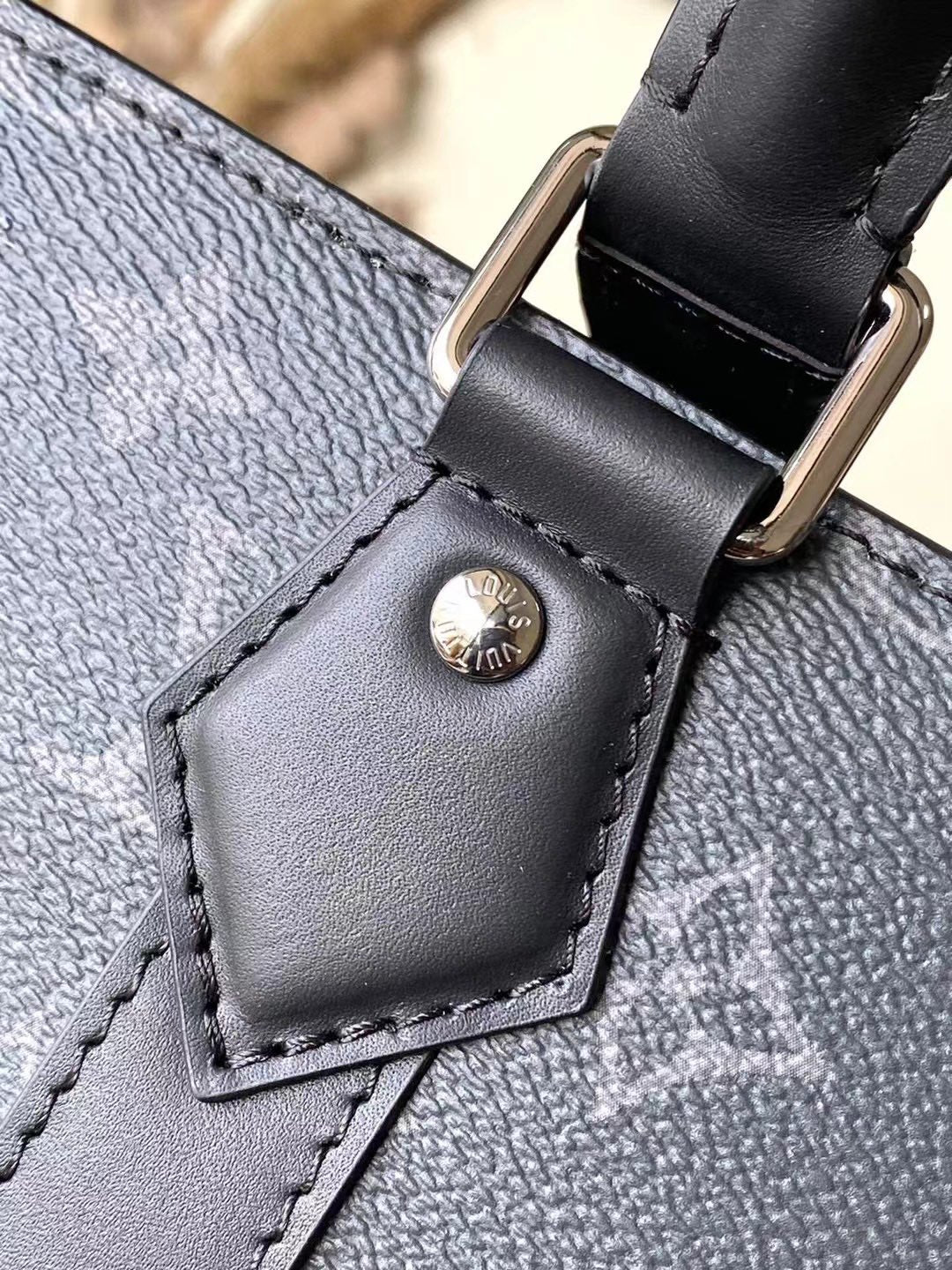 LOUIS VUITTON SAC PLAT 24H 41 IN DARK GRAY MONOGRAM ECLIPSE CANVAS
