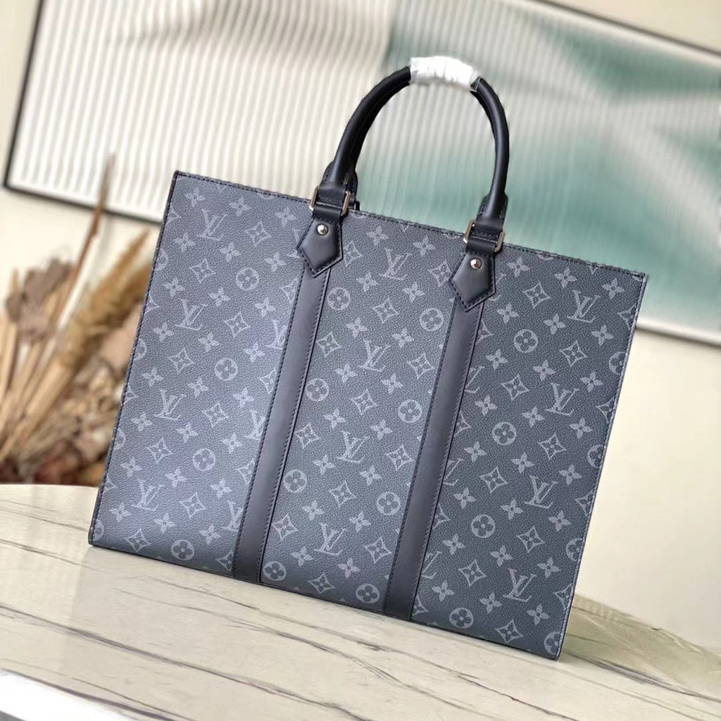 LOUIS VUITTON SAC PLAT 24H 41 IN DARK GRAY MONOGRAM ECLIPSE CANVAS