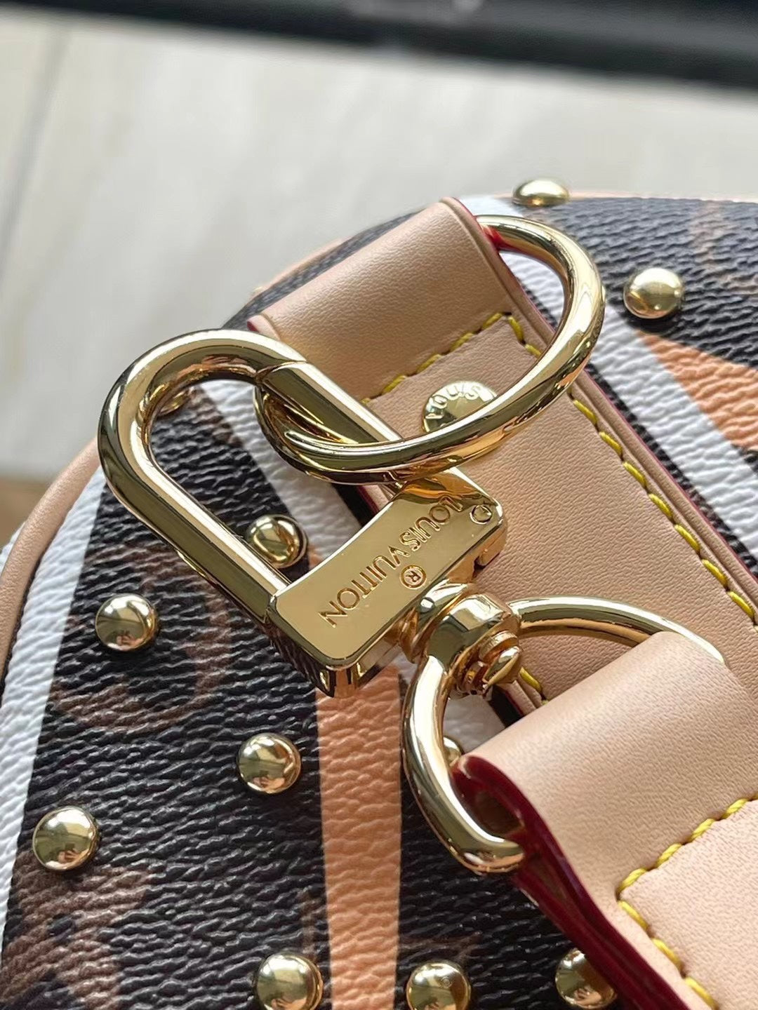 LOUIS VUITTON KEEPALL BANDOULIÈRE 50 IN PARFLECHE PATTERN MONOGRAM CANVAS
