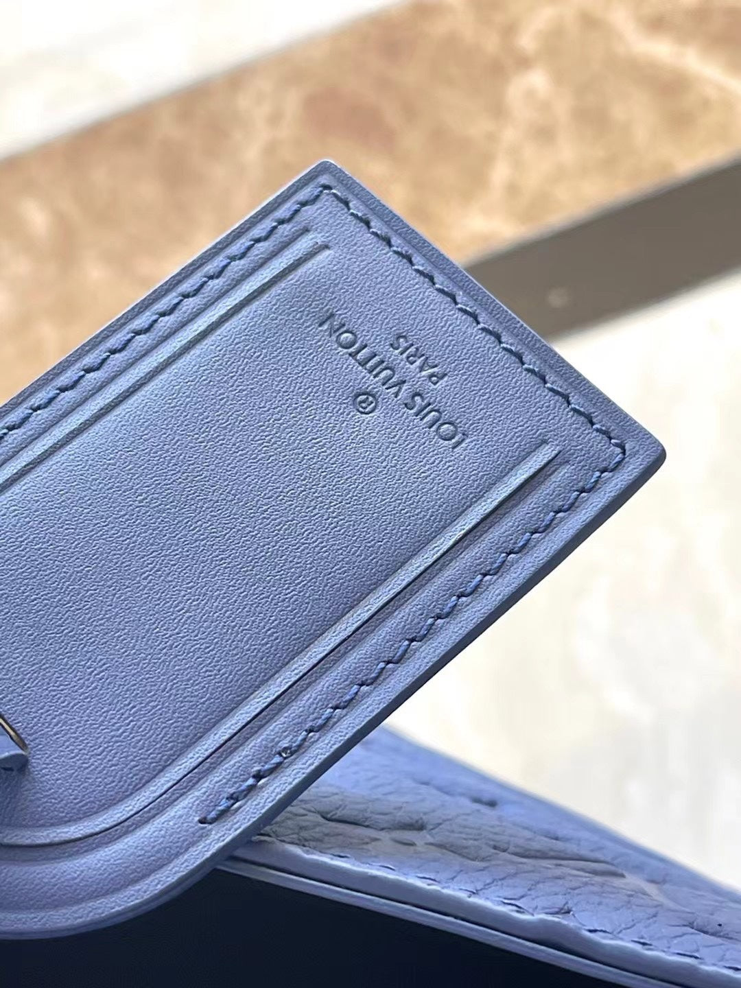 LOUIS VUITTON SAC PLAT 24H 41 IN SAPPHIRE BLUE MONOGRAM EMBOSSED TAURILLON