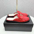 CHANEL FLAT MULE 25S IN RED CALFSKIN STYLE 8