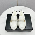 CHANEL FLAT MULE 25S IN WHITE CALFSKIN STYLE 5