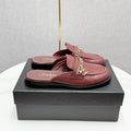 CHANEL FLAT MULE 25S IN DARK RED CALFSKIN STYLE 1