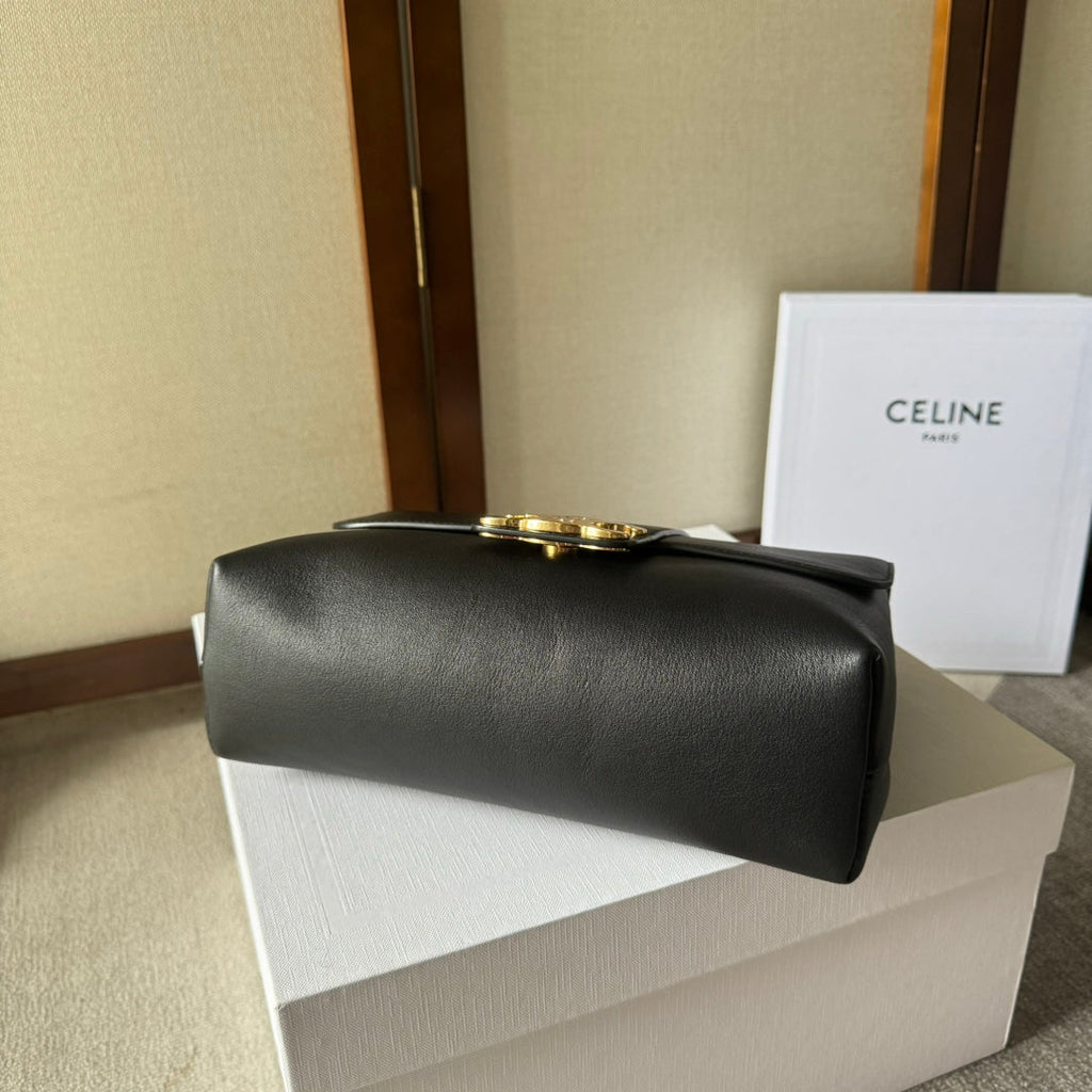 CELINE MEDIUM  VICTOIRE BAG 25 IN BLACK CALFSKIN GOLDEN HARDWARE
