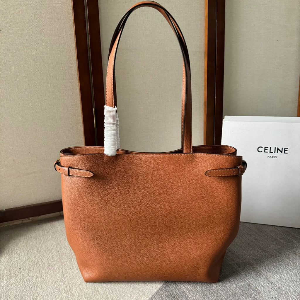 CELINE MEDIUM CABAS ANAÏS CUIR TRIOMPHE 54 IN BRONZE BROWN GRAINED CALFSKIN