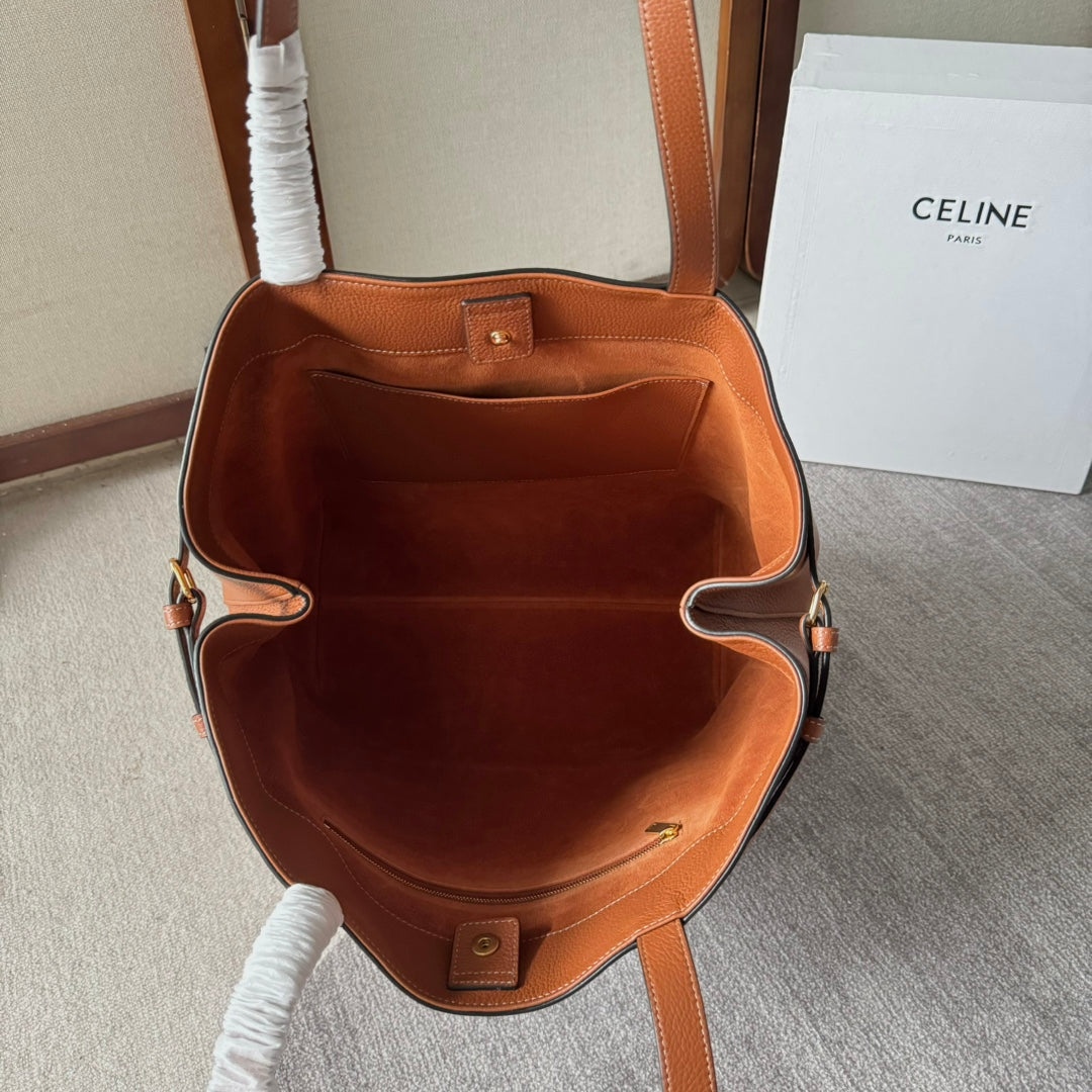 CELINE MEDIUM CABAS ANAÏS CUIR TRIOMPHE 54 IN BRONZE BROWN GRAINED CALFSKIN