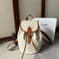 CELINE MEDIUM FOLCO BACKPACK 32 IN WHITE TRIOMPHE CANVAS