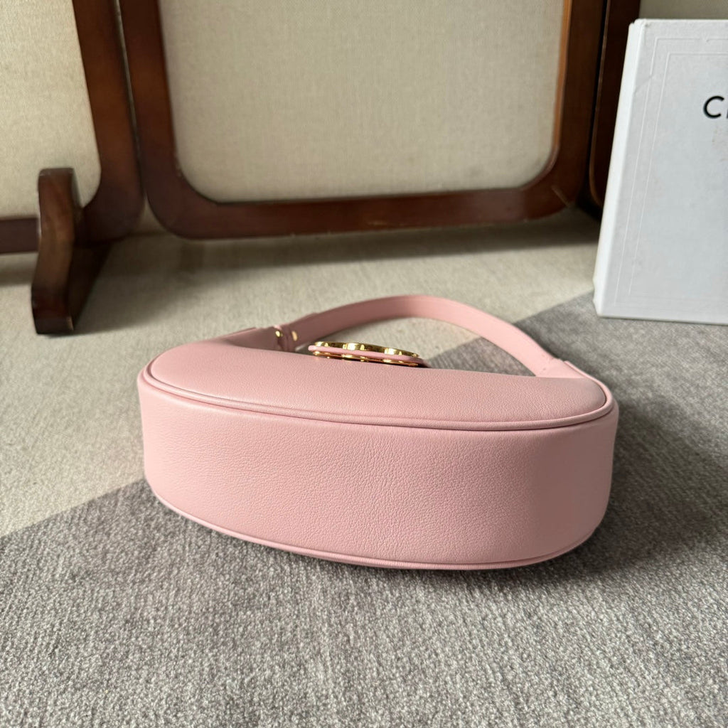 CELINE MEDIUM AVA TRIOMPHE BAG 23 IN LIGHT PINK SMOOTH CALFSKIN GOLD HARDWARE