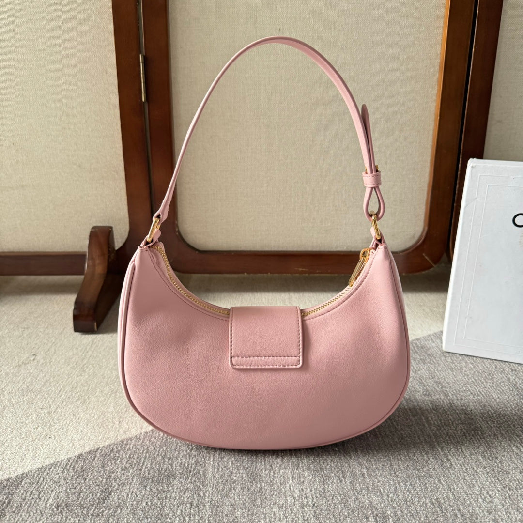 CELINE MEDIUM AVA TRIOMPHE BAG 23 IN LIGHT PINK SMOOTH CALFSKIN GOLD HARDWARE