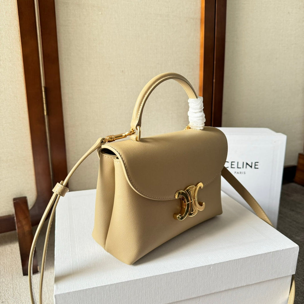 CELINE TEEN NINO BAG 20 IN PARMESEAN YELLOW SOFT CALFSKIN GOLD HARDWARE