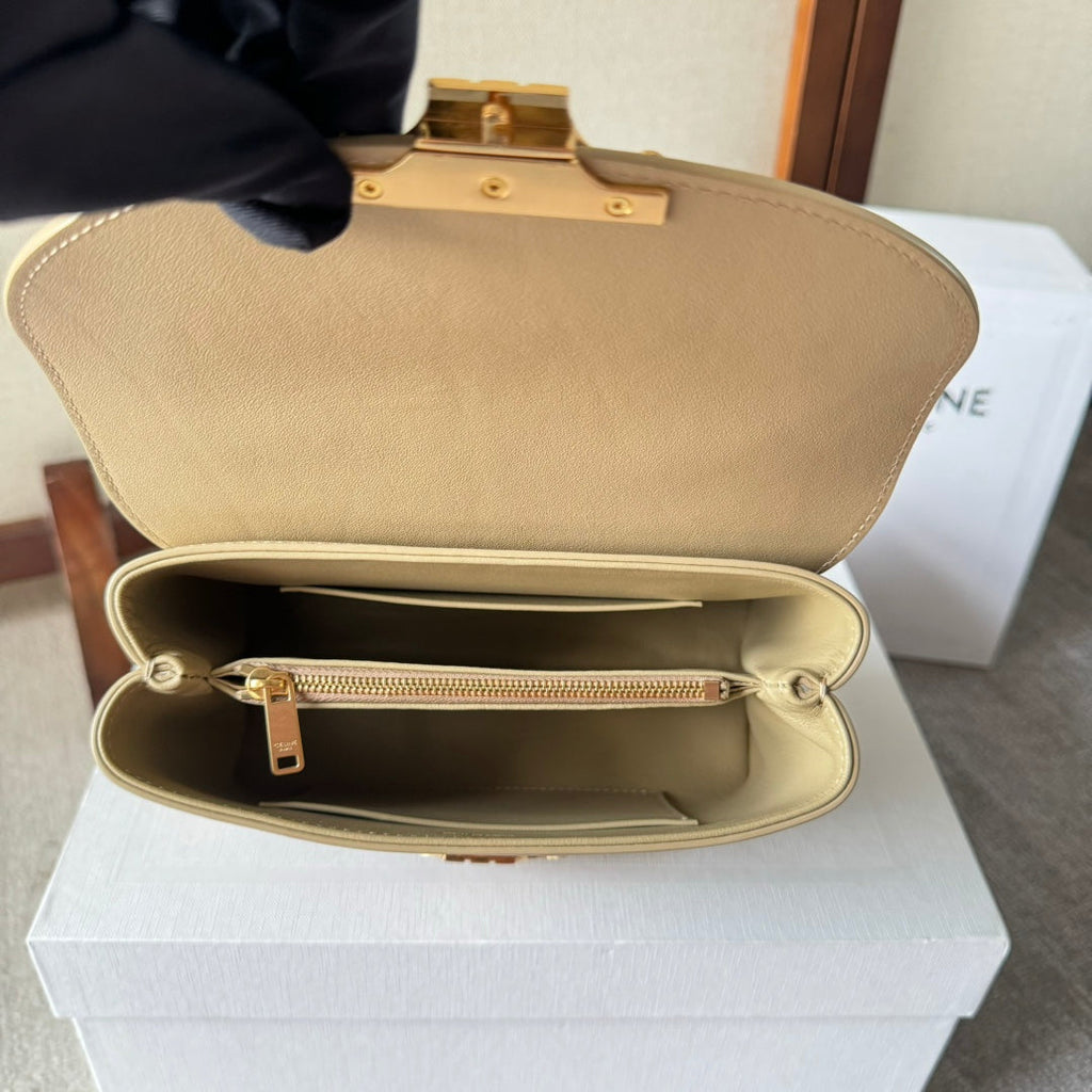 CELINE TEEN NINO BAG 20 IN PARMESEAN YELLOW SOFT CALFSKIN GOLD HARDWARE
